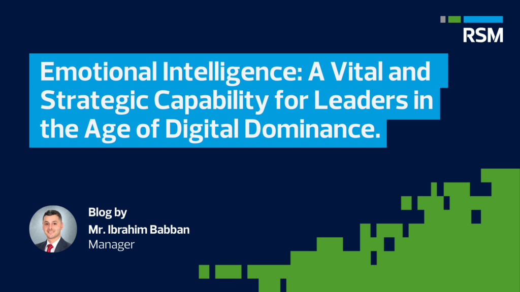 Emotional intelligence leadership concept showing business leader demonstrating empathy and connection with team